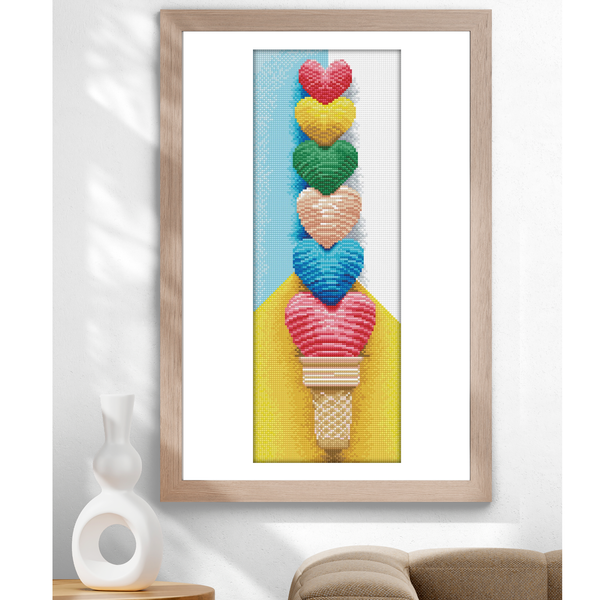 Dotz Diamond Dotz Icecream Hearts - 23.6" X 8.7"