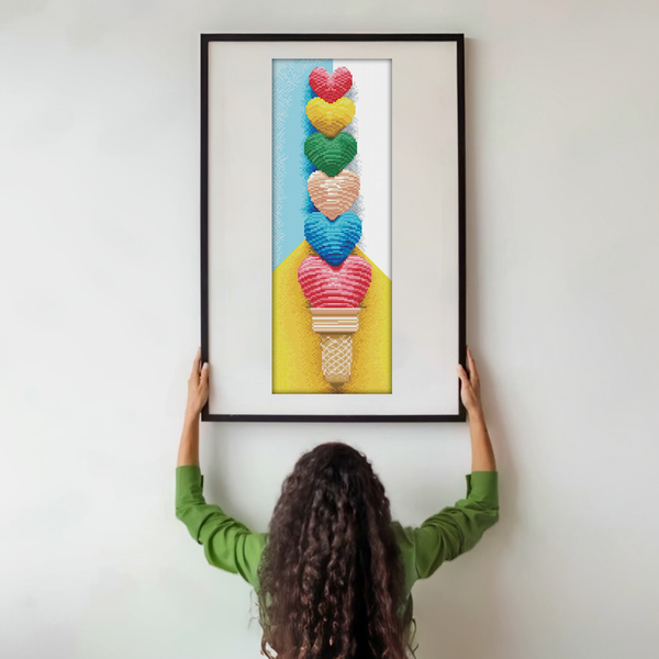 Dotz Diamond Dotz Icecream Hearts - 23.6" X 8.7"