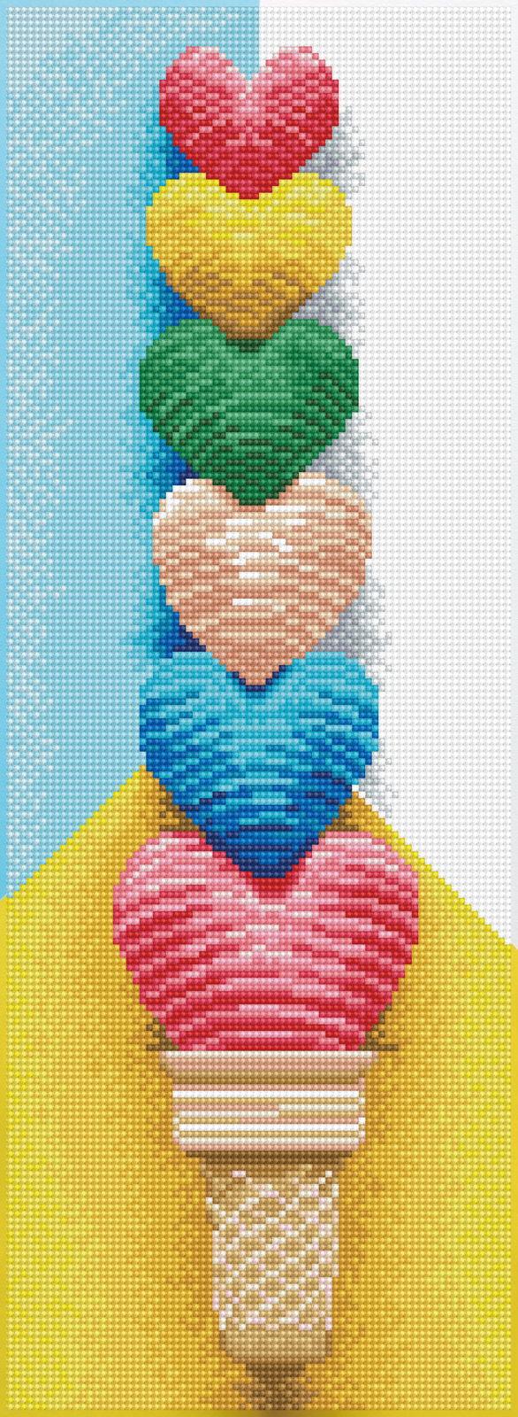 dotz Diamond Dotz Icecream Hearts - 23.6" x 8.7"