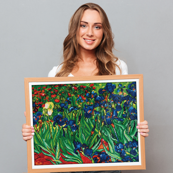 Dotz Diamond Dotz Irises (Van Gogh) - 28.0" X 22.0"