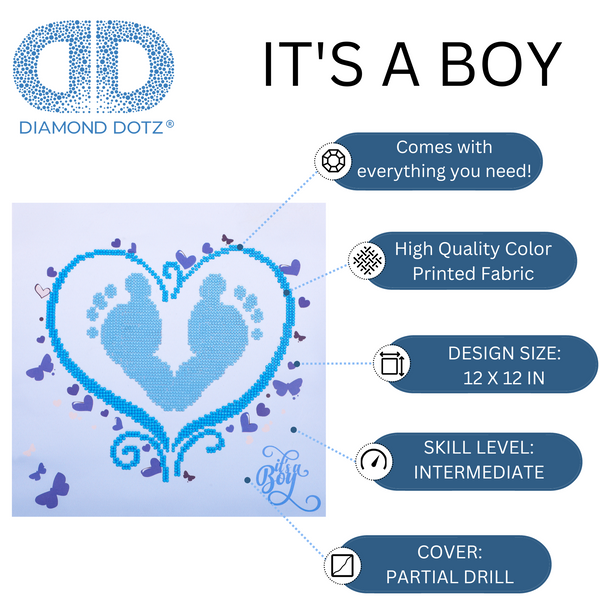 Dotz Diamond Dotz It's A Boy - 12.2" X 12.2"