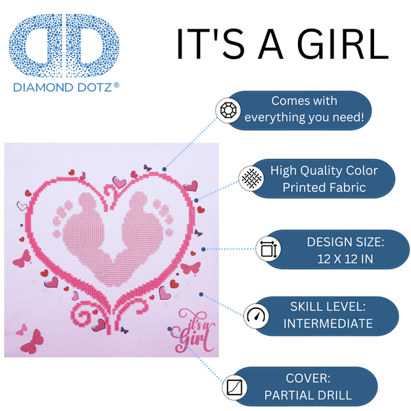Dotz Diamond Dotz It's A Girl - 12.2" X 12.2"