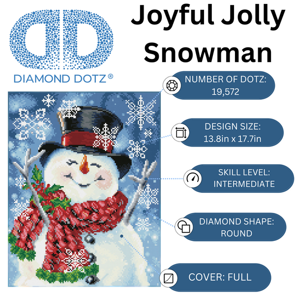 Dotz Diamond Dotz Joyful Jolly Snowman - 14.0" X 17.9"