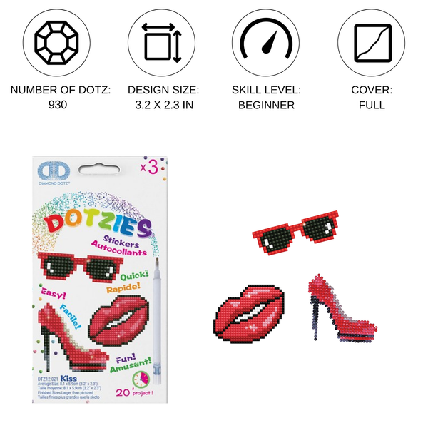 Dotz Diamond Dotz Kiss - DOTZIES Stickers Kit