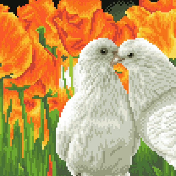 Dotz Diamond Dotz Kissing Doves - 12.0" X 12.0"