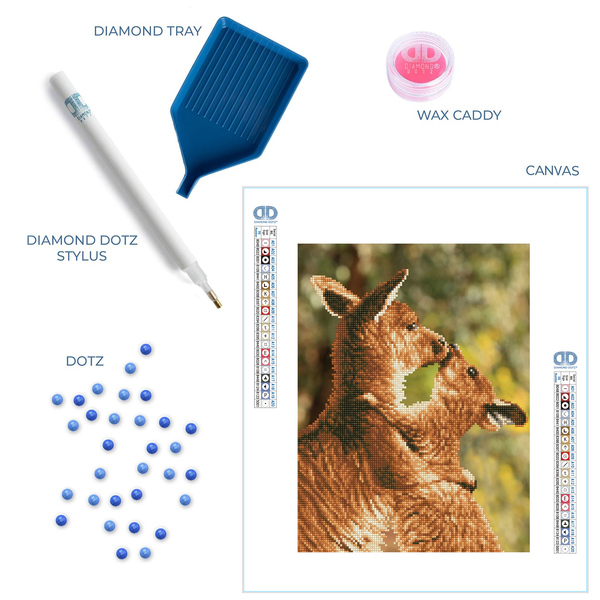 Dotz Diamond Dotz Kissing Kangas - 12.2" X 16.1"