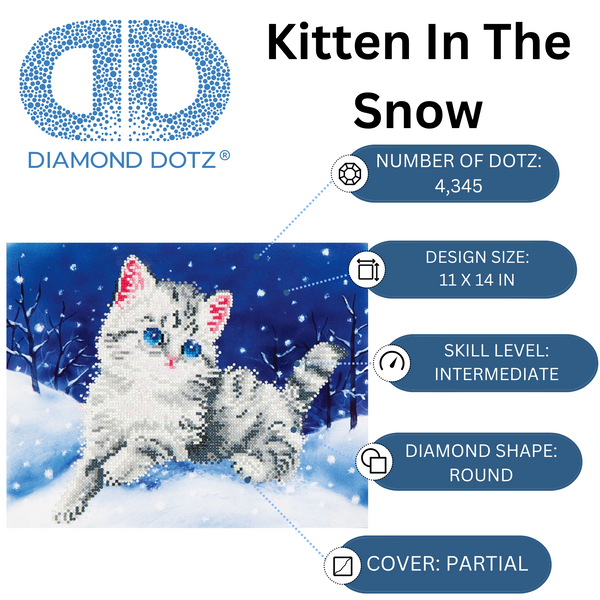 Dotz Diamond Dotz Kitten In The Snow - 14.0" X 11.0"
