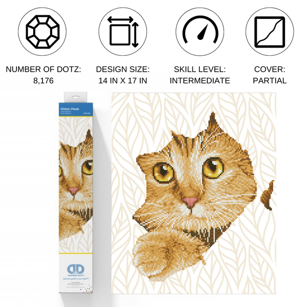 Dotz Diamond Dotz Kitten Peek - 14.6" X 17.7"