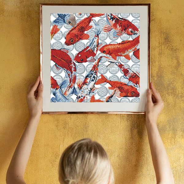 Dotz Diamond Dotz Koi Mosaic - 16.1" X 16.1"