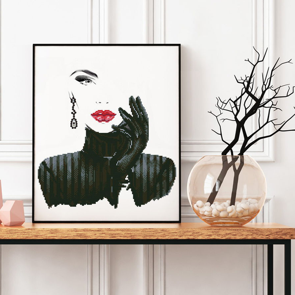 Dotz Diamond Dotz Lady In Black - 16.5" X 20.5"