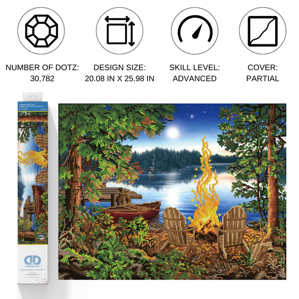 Dotz Diamond Dotz Lakeside Red Canoe - 26.0" X 20.1"