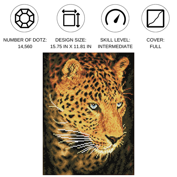 Dotz Diamond Dotz Leopard Portrait - 11.8" X 15.8"