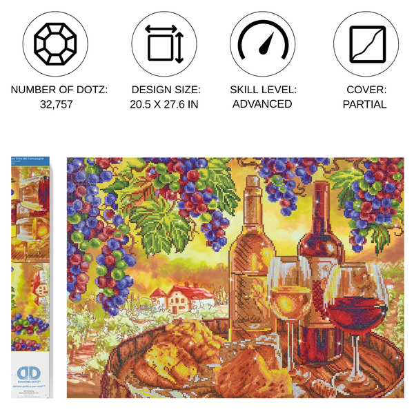 Dotz Diamond Dotz Les Vins De Campagne - 27.6" X 20.5"