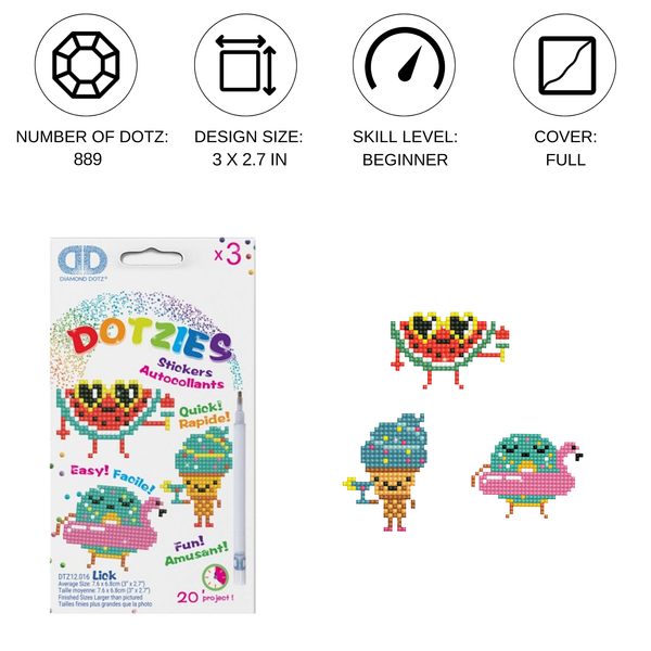 Dotz Diamond Dotz Lick - DOTZIES Stickers Kit