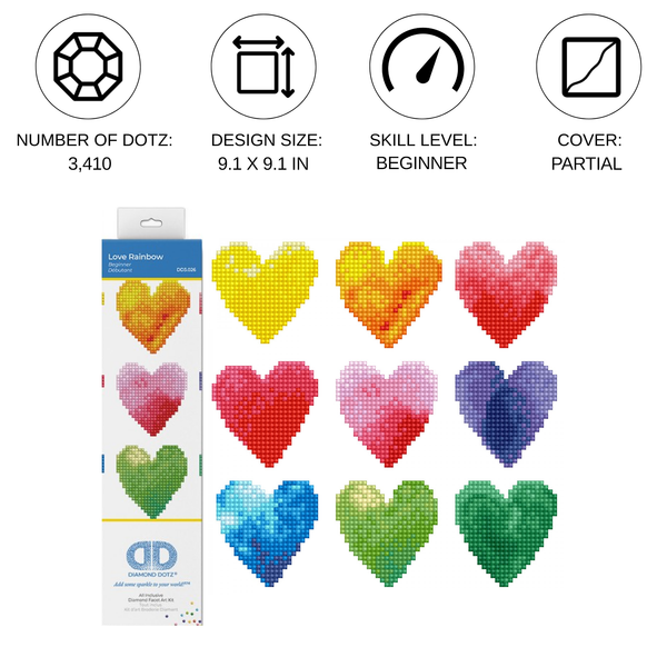 Dotz Diamond Dotz Love Rainbow - 9.1" X 9.1"