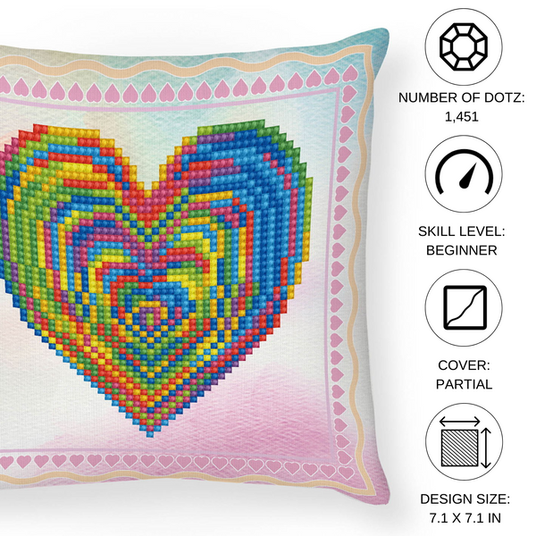 Dotz Diamond Dotz Love Rest Mini Pillow - 7.1" X 7.1"