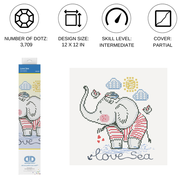 Dotz Diamond Dotz Love Sea - 12.6" X 12.6"