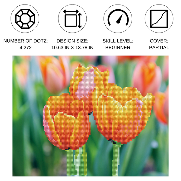 Dotz Diamond Dotz Love Tulips - 13.8" X 10.6"