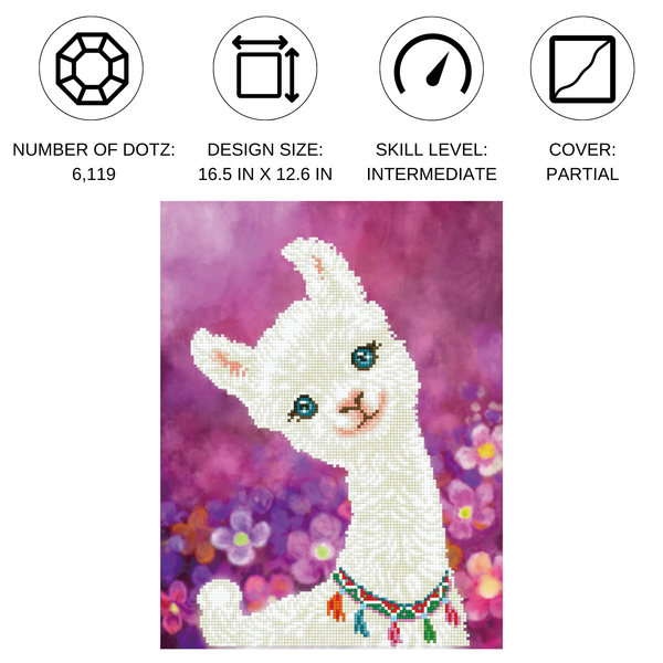 Dotz Diamond Dotz Lulu Llama - 12.6" X 16.5"