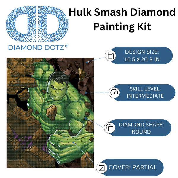 Dotz Diamond Dotz Marvel Hulk Smash - 16.5" X 20.9"