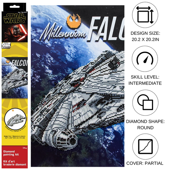 Dotz Diamond Dotz Millennium Falcon - 20.3" X 20.3"