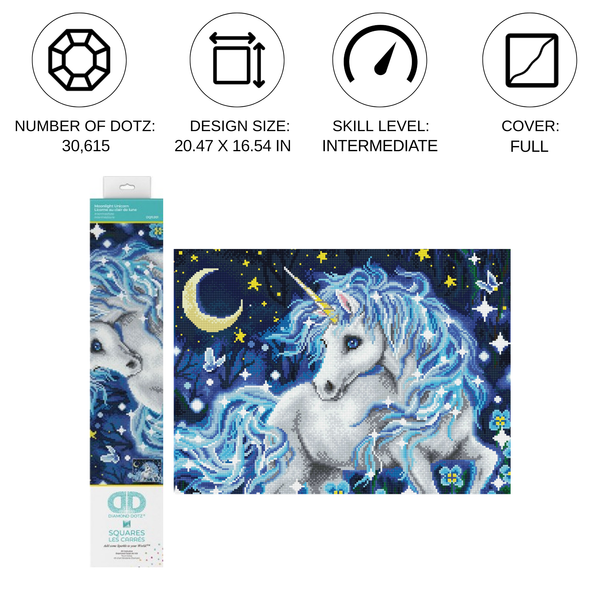 Dotz Diamond Dotz Moonlight Unicorn - 20.5" X 16.5"