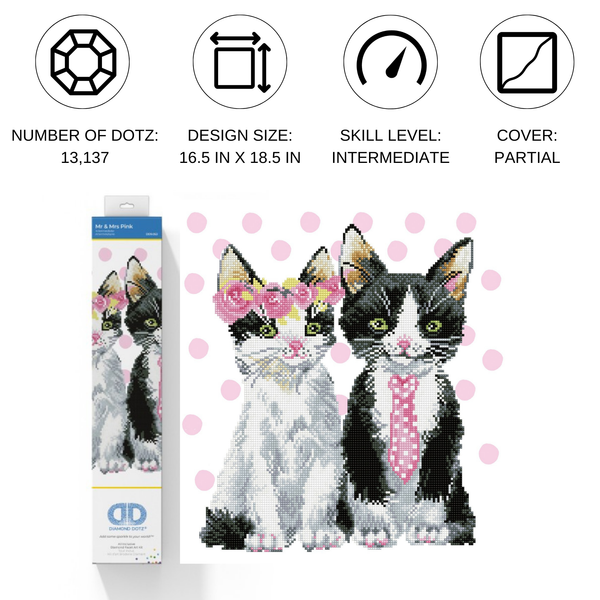 Dotz Diamond Dotz Mr & Mrs Pink - 16.5" X 18.5"