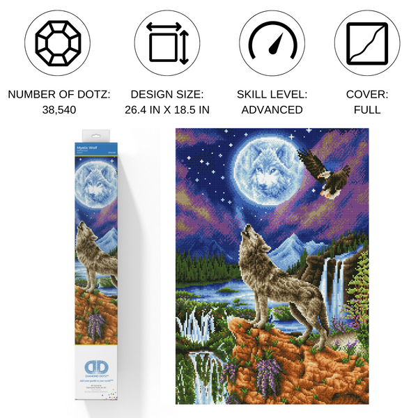 Dotz Diamond Dotz Mystic Wolf - 18.5" X 26.4"