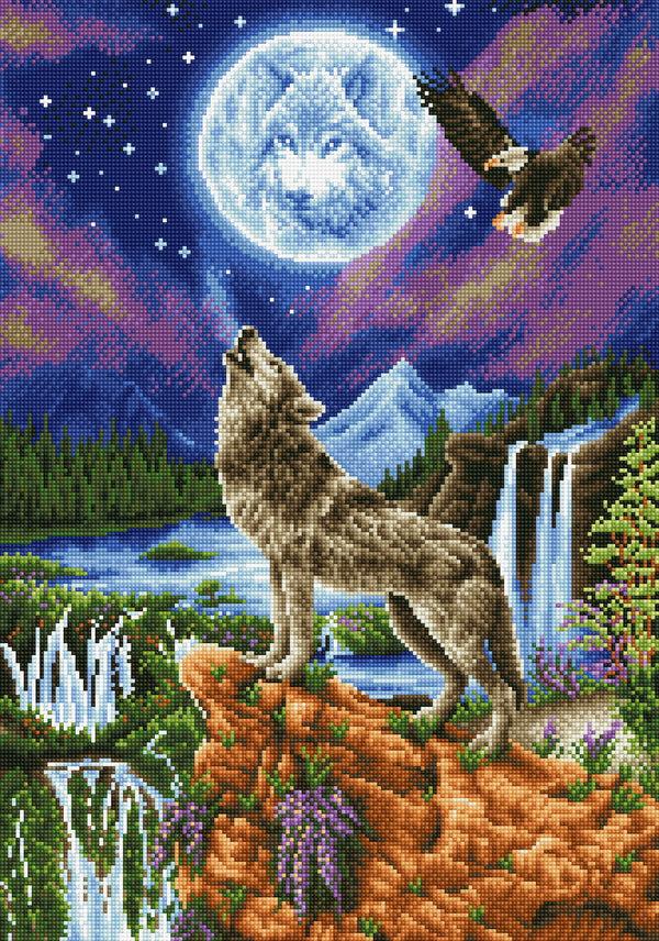 dotz Diamond Dotz Mystic Wolf - 18.5" x 26.4"