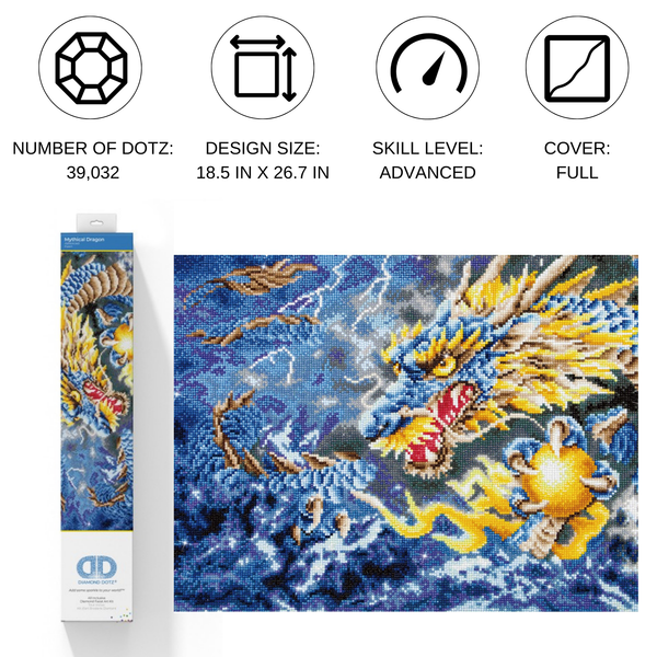 Dotz Diamond Dotz Mythical Dragon - 26.8" X 18.5"