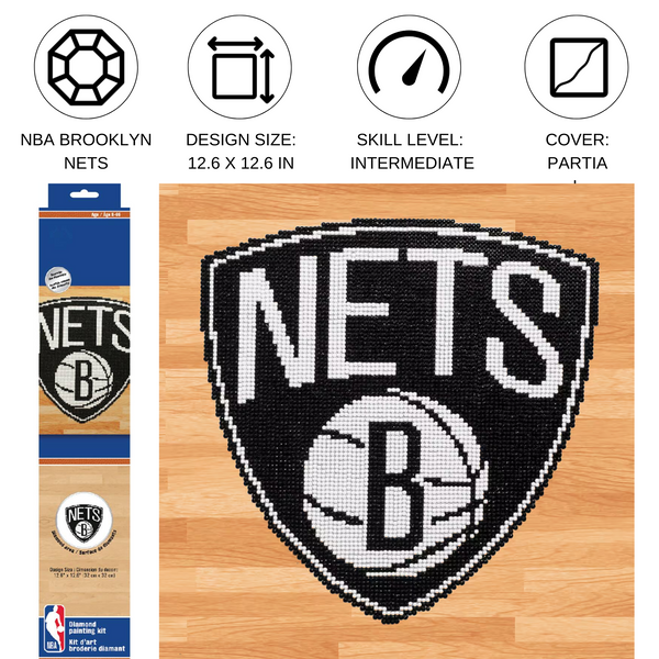 Dotz Diamond Dotz NBA Brooklyn Nets - 12.6" X 12.6"