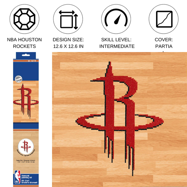 Dotz Diamond Dotz NBA Houston Rockets - 12.6" X 12.6"