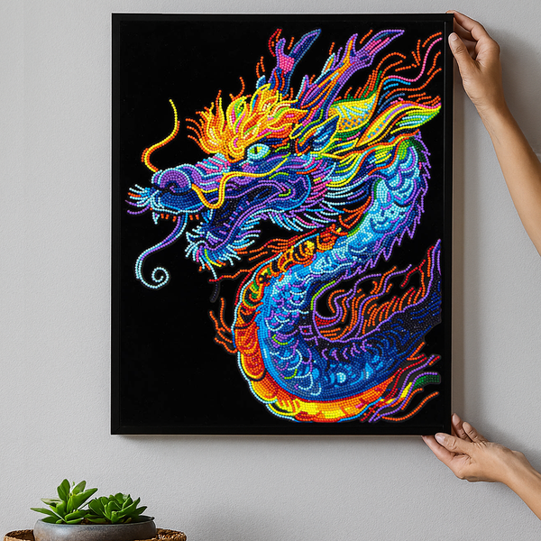 Dotz Diamond Dotz Neon Flock Dragon - 14.0" X 18.0"