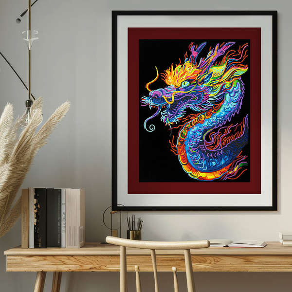 Dotz Diamond Dotz Neon Flock Dragon - 14.0" X 18.0"