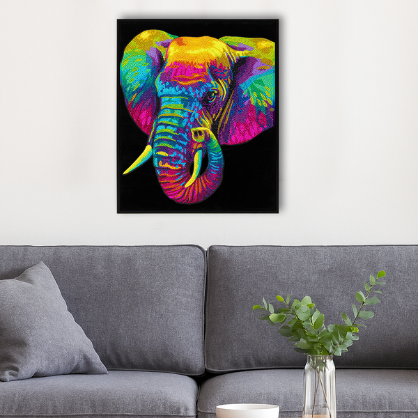 Dotz Diamond Dotz Neon Flock Elephant - 14.0" X 18.0"
