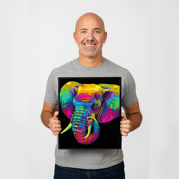 Dotz Diamond Dotz Neon Flock Elephant - 14.0" X 18.0"