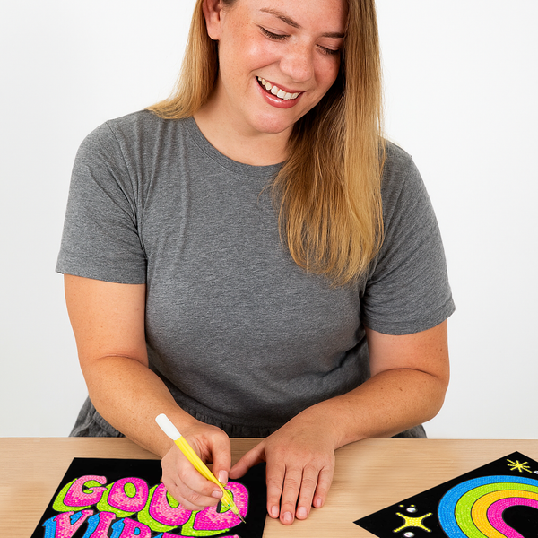 Dotz Diamond Dotz Neon Flock Good Vibes - 10.0" X 8.0"