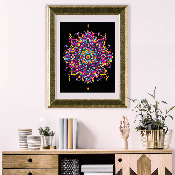 Dotz Diamond Dotz Neon Flock Mandala - 14.0" X 18.0"