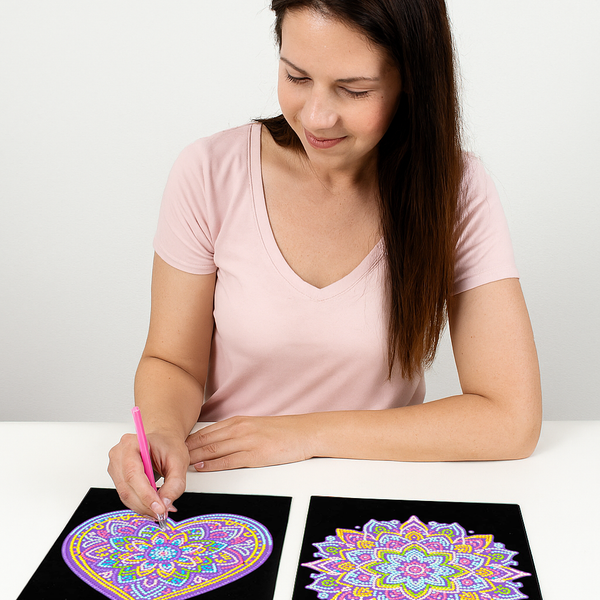 Dotz Diamond Dotz Neon Flock Mandalas - 10.0" X 8.0"