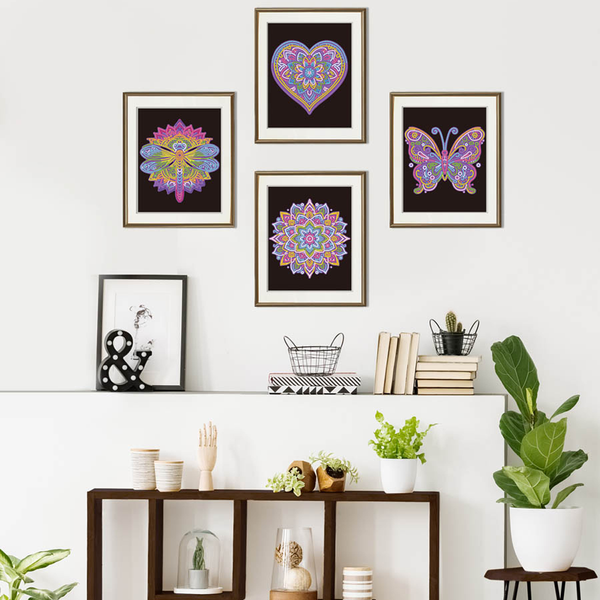 Dotz Diamond Dotz Neon Flock Mandalas - 10.0" X 8.0"