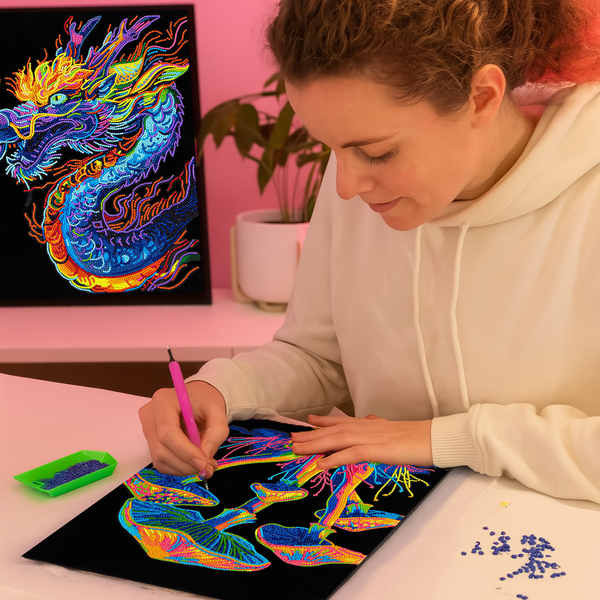 Dotz Diamond Dotz Neon Flock Mushrooms - 14.0" X 18.0"