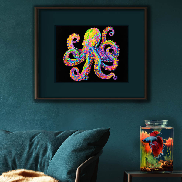 Dotz Diamond Dotz Neon Flock Octopus - 18.0" X 14.0"