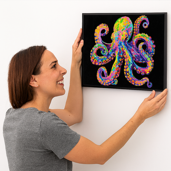 Dotz Diamond Dotz Neon Flock Octopus - 18.0" X 14.0"