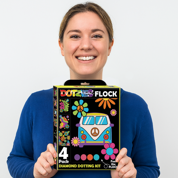 Dotz Diamond Dotz Neon Flock Peace & Love - 10.0" X 8.0"