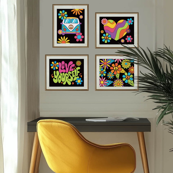 Dotz Diamond Dotz Neon Flock Peace & Love - 10.0" X 8.0"