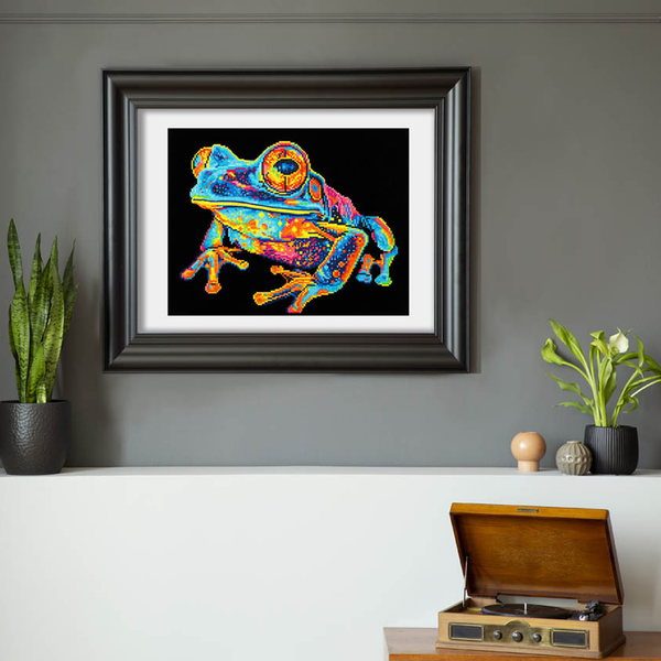 Dotz Diamond Dotz Neon Flock Tree Frog - 18.0" X 14.0"