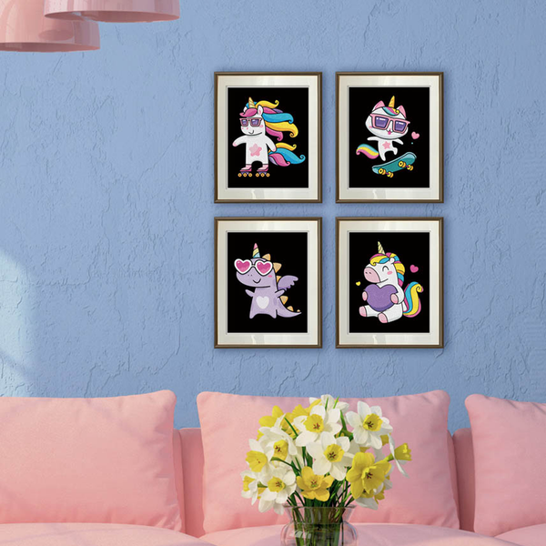 Dotz Diamond Dotz Neon Flock Unicorns - 10.0" X 8.0"