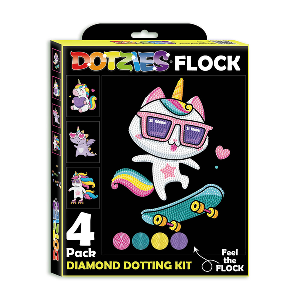 dotz Diamond Dotz Neon Flock Unicorns - 10.0" x 8.0"