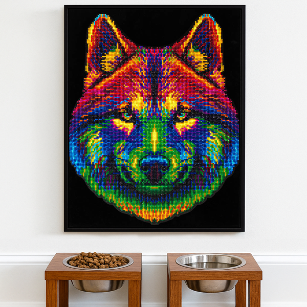 Dotz Diamond Dotz Neon Flock Wolf - 14.0" X 18.0"