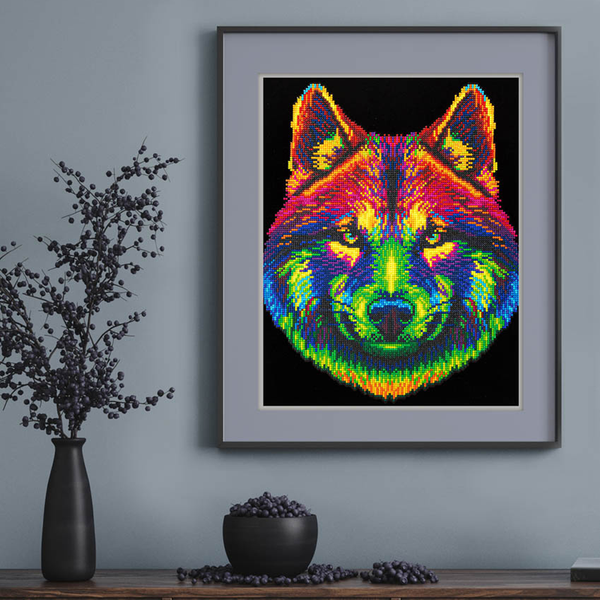 Dotz Diamond Dotz Neon Flock Wolf - 14.0" X 18.0"